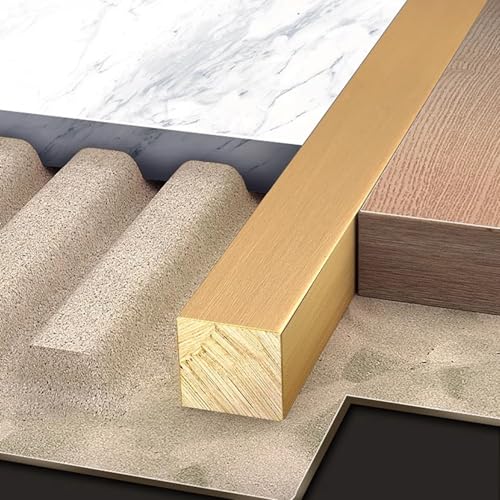 KFGISD, Robuste Bodenteilerleiste aus Messing, rechteckige Türränder for die Heimdekoration, Formleiste,Messing-Bodenübergangsleiste(1.3m(4.3ft)) von KFGISD
