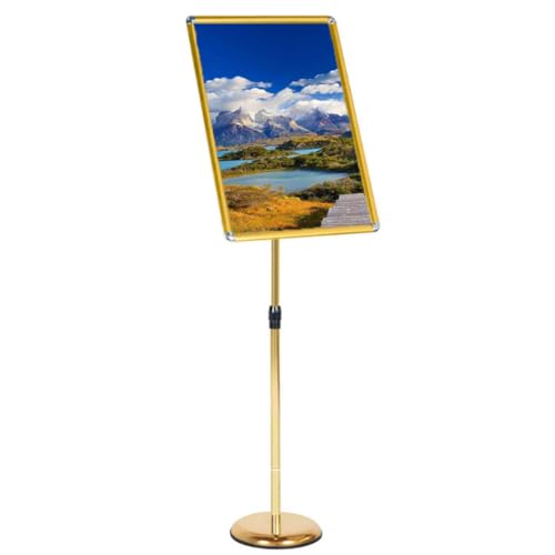 KFGISD, Robuster Standfuß, Bannerständer, vertikale und horizontale Schilderanzeige, 17,72 x 24,57 Zoll, schwarz,Poster-Display-Ständer(Golden,17.72 * 24.57inch) von KFGISD