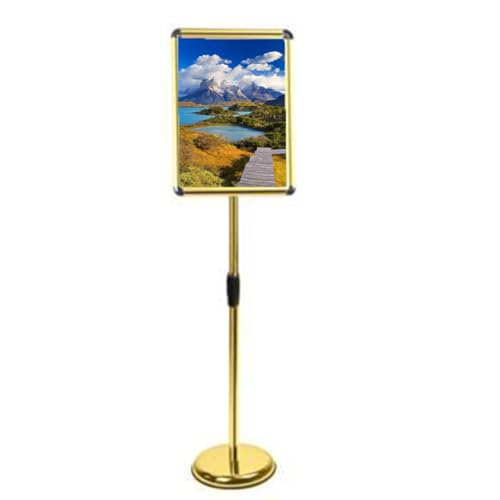 KFGISD, Robuster Standfuß, Bannerständer, vertikale und horizontale Schilderanzeige, 17,72 x 24,57 Zoll, schwarz,Poster-Display-Ständer(Golden,9.6 * 13.5inch) von KFGISD