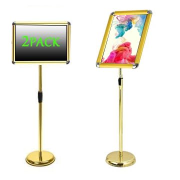 KFGISD, Schilderständer Sea Zeitungsständer - Vertikaler und horizontaler Schilderständer Display-Plakatständer - Quadratischer Sockel aus Stahl, Werbe- und Außenschilder,Poster-Display-Ständer(Golde von KFGISD