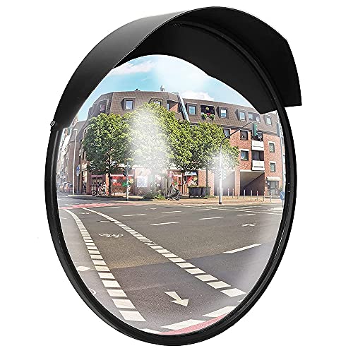 KFGISD, Straßenabbiege-Verkehrseckspiegel, Toter-Winkel-Spiegel, Straße for Einfahrt, Büro, Garage, konvexer Spiegel mit Befestigungshalterung, 80 cm,Konvexe Straßenspiegel(30cm/12in) von KFGISD