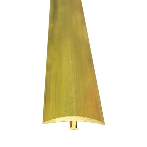 KFGISD, Türschwellenleiste aus Holz zu Fliesen, goldene Bodentrennleiste, Breite der Kantenleiste for Laminatböden,Messing-Bodenübergangsleiste(20mm (13/16") Width) von KFGISD