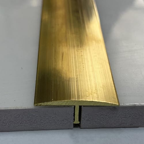 KFGISD, Türschwellenleiste aus Holz zu Fliesen, goldene Bodentrennleiste, Breite der Kantenleiste for Laminatböden,Messing-Bodenübergangsleiste(25mm (1") Width) von KFGISD