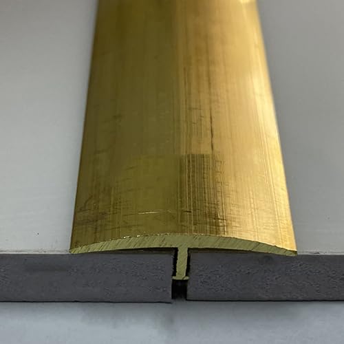 KFGISD, Türschwellenleiste aus Holz zu Fliesen, goldene Bodentrennleiste, Breite der Kantenleiste for Laminatböden,Messing-Bodenübergangsleiste(28mm (1 1/8") Width) von KFGISD