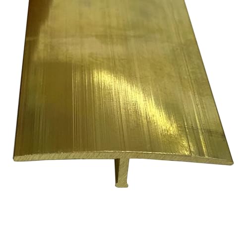 KFGISD, Türschwellenleiste aus Holz zu Fliesen, goldene Bodentrennleiste, Breite der Kantenleiste for Laminatböden,Messing-Bodenübergangsleiste(40mm (1 9/16") Width) von KFGISD