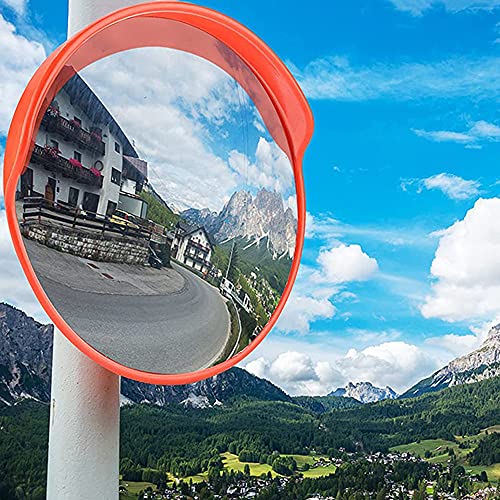 KFGISD, Verkehrsspiegel, konvexer Außenspiegel, mit Wandbefestigungshalterung, for die Sicherheit im Geschäft, Überwachung des toten Winkels, Parkstraße, 80 cm,Konvexe Straßenspiegel(80CM) von KFGISD
