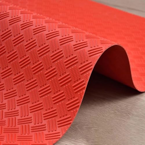 KFGISD, Verschleißfeste Bodenschutzmatte, rutschfeste Garagenteppich-Parkmatten for Lagerhallen/Pferdeställe/Fitnessstudios,Gummibodenmatten für Garagen(Red,1.6x5.5m/5.2x18ft) von KFGISD