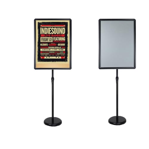 KFGISD, Verstellbarer Plakatständer mit robustem Sockel for vertikale und horizontale Ansicht, Schildhalter for Schilder, Poster 17,72 * 24,57 Zoll schwarz ,Poster-Display-Ständer(Black,17.72*24.57inc von KFGISD
