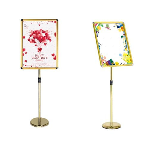 KFGISD, Verstellbarer Plakatständer mit robustem Sockel for vertikale und horizontale Ansicht, Schildhalter for Schilder, Poster 9,6 * 13,5 Zoll, weiß,Poster-Display-Ständer(Golden,17.72 * 24.57inch) KFGISD, Verstellbarer Plakatständer mit robustem Sockel for vertikale und horizontale Ansicht, Schildhalter for Schilder, Poster 9,6 * 13,5 Zoll, weiß,Poster-Display-Ständer(Golden,17.72 * 24.57inch) von KFGISD