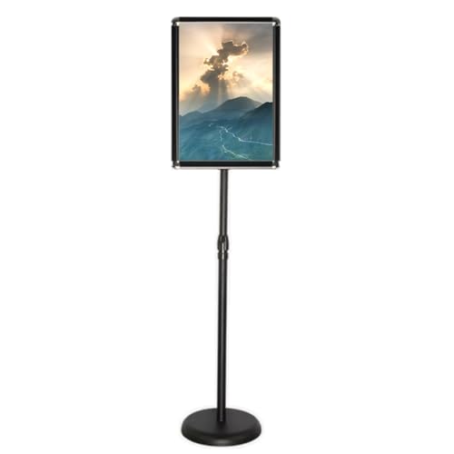KFGISD, Verstellbarer Plakatständer mit robuster Basis, Aluminium-Aufsteckrahmen, zeigt Schilder im Hoch- und Querformat an, 24,4 x 34,3 cm, Schwarz,Poster-Display-Ständer(Black,9.6 * 13.5inch) von KFGISD