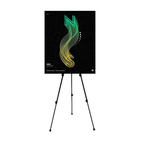 KFGISD, Verstellbarer Staffeleiständer aus Metall mit Tragetasche, geeignet for Tisch-/Bodenspiele und Hochzeitsschilder, Silber, 2 Stück,Poster-Display-Ständer(1pc) von KFGISD