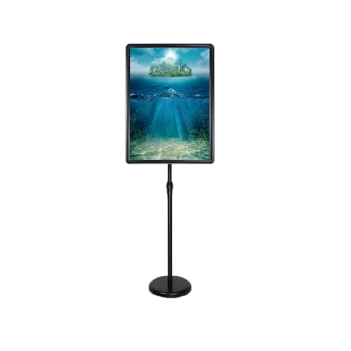 KFGISD, Verstellbarer Standfuß, vertikales und horizontales Display for den Innen- und Außenbereich, 9,6 x 13,5 Zoll, schwarz,Poster-Display-Ständer(Black,17.72 * 24.57inch) von KFGISD