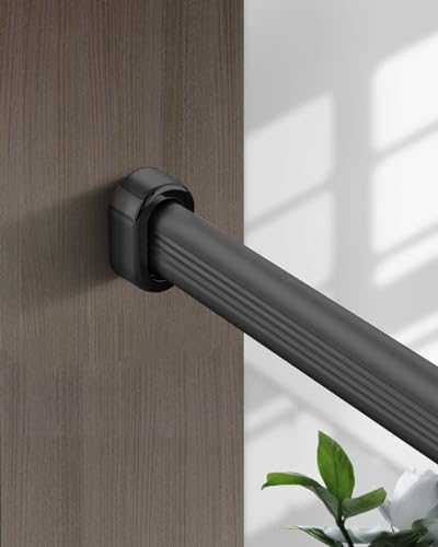 KFGISD, Wandmontiertes Schrank-Aufbewahrungssystem for Aufhängen von Kleidung, rostfreier Kleiderbügel, Steckschlüsselsatz im Lieferumfang enthalten ，Kleiderstange(Black,100cm(39 3/8") Length) von KFGISD