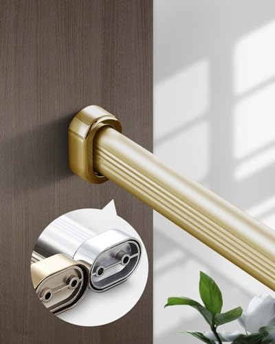 KFGISD, Wandmontiertes Schrank-Aufbewahrungssystem for Aufhängen von Kleidung, rostfreier Kleiderbügel, Steckschlüsselsatz im Lieferumfang enthalten ，Kleiderstange(Champagne,90cm(35 3/8") Length) von KFGISD