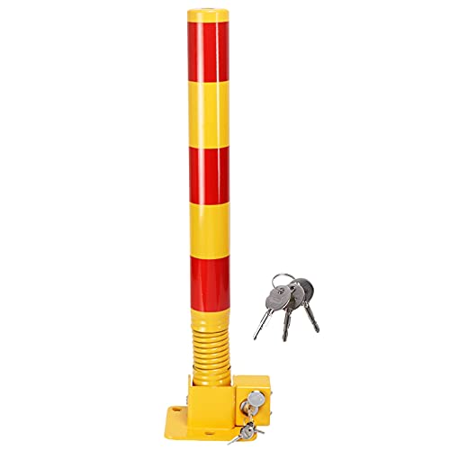 KFGISD, mit Federsicherungspfosten for Einfahrt, Parkpfostenschloss mit Schlüssel und Schraube,Parkhaus-Schlösser(Yellow,Red) von KFGISD