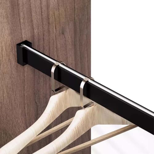 KFGISD, rutschfeste Kleiderstange for den Kleiderschrank, zuschneidbare Kleiderstange, Kleiderständer mit Stützen, Schrauben ，Kleiderstange(60cm(23 5/8")) von KFGISD