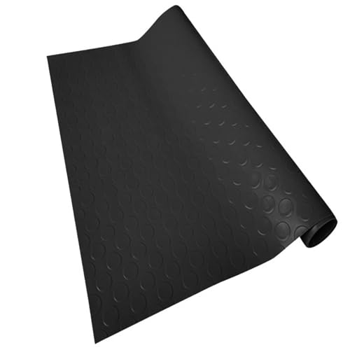 Robuste, rutschfeste Bodenmatte, Mattenrolle for Werkstatt, Garage, Transporter und Fitnessstudio, wasserdichter Gummibodenbelag, 2,5 mm dick(Black,0.8x0.8m/2.6x2.6ft) von KFGISD