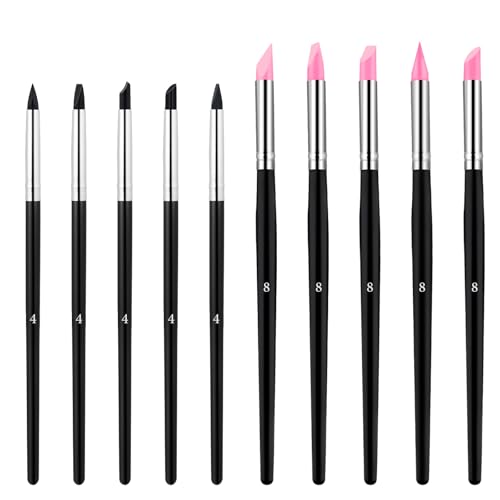 KFHENSOMR 10 Stück Gummipinsel Pinsel Set Acrylfarben Pinsel Silikonpinsel Modellierpinsel Malen Nach Zahlen Silikon Modellierpinsel Professionelle Gummi Werkzeug Modelier Töpfer Werkzeug Für DIY von KFHENSOMR