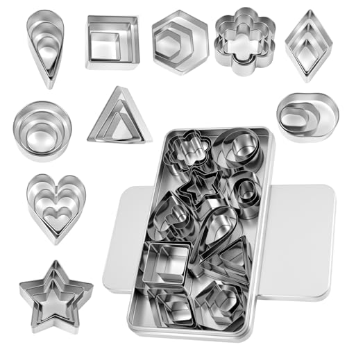KFHENSOMR Ausstechformen 30-teiliges Backset mit Box Herz, Blume rund Sternform Kekse Edelstahl Metallformen für Keksform zum Ausstechen von Gebäck Teig Kuchen Kruste und Obstkeksen KFHENSOMR Ausstechformen 30-teiliges Backset mit Box Herz, Blume rund Sternform Kekse Edelstahl Metallformen für Keksform zum Ausstechen von Gebäck Teig Kuchen Kruste und Obstkeksen von KFHENSOMR