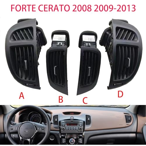 Dashboard Auto LHD Front Armaturenbrett Klimaanlage Outlet A/C Air Vents/Fit for Kia Forte Cerato Koup 2008 2009 2010 2011 2012 2013(ABCD 4 PCS) von KFJFDHES