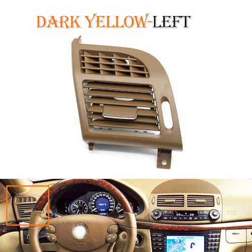 Dashboard Front-Armaturenbrett-Klimaanlage Ac Vent Grille Cover Panel/Fit for Benz E-Klasse W211 2003-2008 E200 E230 E260 E280 E300(Darkyellow-Left) von KFJFDHES