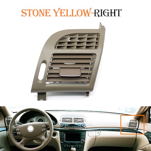 Dashboard Front-Armaturenbrett-Klimaanlage Ac Vent Grille Cover Panel/Fit for Benz E-Klasse W211 2003-2008 E200 E230 E260 E280 E300(Stoneyellow-Right) von KFJFDHES