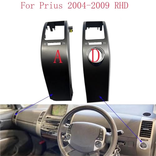Dashboard RHD/Passend for Prius 2004-2009 Armaturenbrett-Lüftungsschlitz-Zierrahmen/Passend for Prius 2004-2009 Klimaanlagen-Auslassblendenabdeckung Chrom(AD) von KFJFDHES
