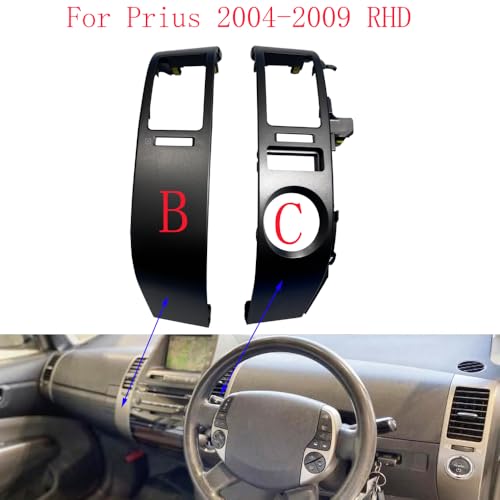 Dashboard RHD/Passend for Prius 2004-2009 Armaturenbrett-Lüftungsschlitz-Zierrahmen/Passend for Prius 2004-2009 Klimaanlagen-Auslassblendenabdeckung Chrom(BC) von KFJFDHES