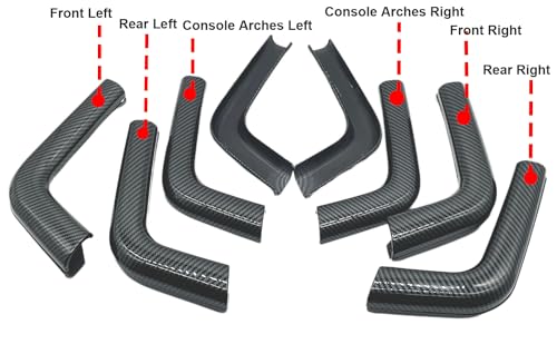 KFJFDHES LHD RHD Auto-Carbon-Faser-Innenarmlehne-Schutzabdeckungsplatte/Passend for Porsche Cayenne 2010–2017 Innentür-Zuggriffbögen Auto Innentürgriffe(One Full Set 12PCS) von KFJFDHES