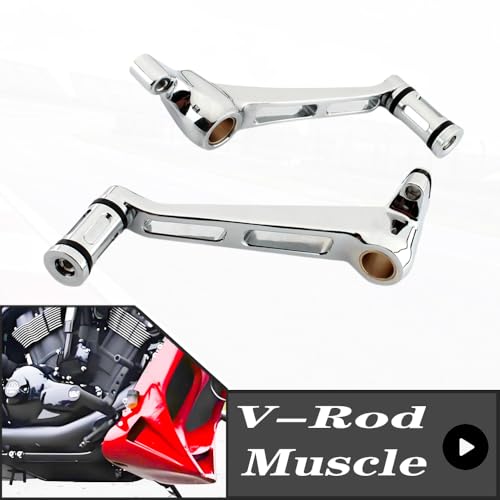 KFJFDHES folding gear lever made of CNC aluminium/Passend for Harley Davidson V-Rod Muscle 2002-2017 V ROD Motorrad-Schalthebel und Bremshebel-Peg-Set.(Combination-E) von KFJFDHES