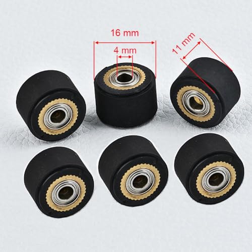 KFJHTWG 3pc Prise Roller Push Wheel Set kompatibel mit Mimaki Roland Camm Graphtec CE5000 120 Liyu Cutter Feed Gummi Kupfer(3pcs 4x11x16mm) von KFJHTWG