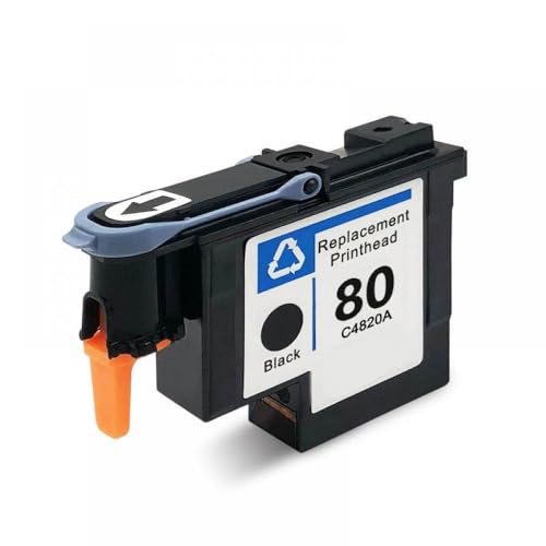 KFJHTWG Kompatibler Druckkopf Kompatibel mit 80 C4820A C4821A C4822A C4823A Kompatibel mit DesignJet 1050 1055 1055 cm 1050c Plus Drucker(Black) von KFJHTWG