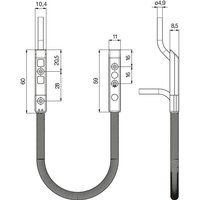 KFV Kabelübergang verdeckt 180°,Türseite 4m/Rahmenseite 8m Kabel,Steckverbindung von KFV