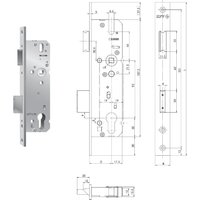 KFV - RR-Schloss 49, dm 45mm, din 92, Flachstulp 16x245mm verzinkt, Nuss 8mm von KFV