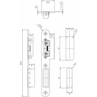 KFV Lappenschließblech 8050 mit AT-Stück 115, 204 x 24 x 3mm, rechts, Edelstahl von KFV