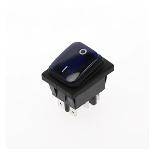 1 Stück KCD4 Schalter 20A/250V 6-polig DPST IP67 wasserdicht versiegelt T85 Auto Marine Kippschalter Wippschalter mit LED 220V 30x22(Blue) von KFVMVTDW