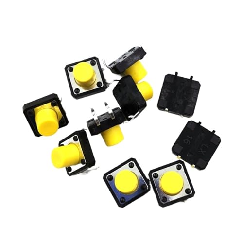 10 teile/los 12 * 12 * 9,5mm schalter 4-pin kupfer pin plug-in mikroschalter 4-pin 12X12X9,5mm druckschalter(Black) von KFVMVTDW