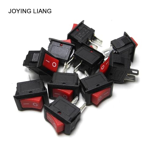 10PCS 10 * 15mm KCD1-101 117S 250V AC/3A rocker schalter zwei-pin schwarz/rot/weiß kleiner schalter(1015 Red x10pcs) von KFVMVTDW