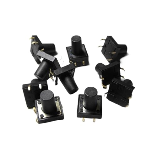 10PCS 12 * 12 * 12MM Spielzeug Schalter 4-pin hohe griff schwarz taste schalter 12x12x12mm(Red) von KFVMVTDW