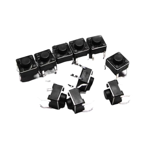 10PCS 6mm schwarz rot mini schalter 4 kupfer füße kleine schlüssel schalter induktion herd mikroschalter 6x6x5(Black 10pcs) von KFVMVTDW