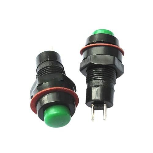 1PCS DS-211/213 runder Tastenschalter rot/grün mit Sperren/Entsperren, kleiner Tastenschalter mit Öffnung 10MM, 2 Stück for den Einzelhandel(DS-213 Green-Unlock) von KFVMVTDW