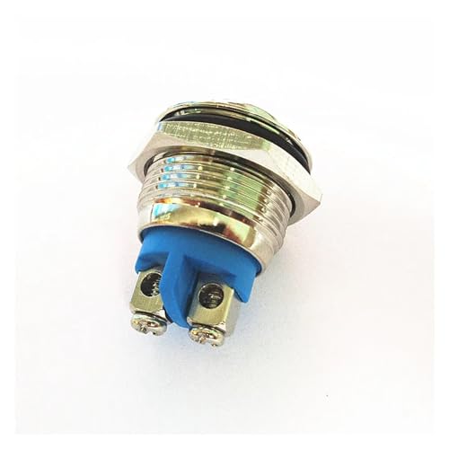 1PCS JYL16G silber kontaktieren 16MM hohe flache runde metall taste wasserdicht reset schalter schraube fuß 2A 36VDC schalter von KFVMVTDW