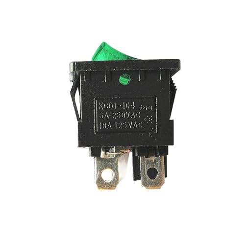 1PCS KCD1-104 Grün beleuchteter Wippschalter 4-poliger EIN/AUS-Bootsschalter 21 * 15mm 6A 250V/ 10A 125V von KFVMVTDW
