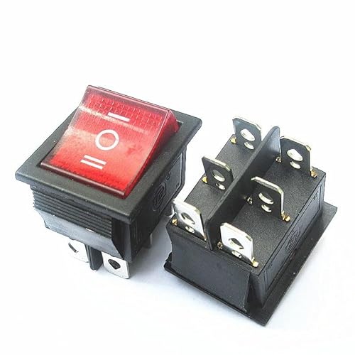 1PCS KCD4 schwarz wippschalter 25x31mm 3 modus 6-pin boot schalter 16A AC250V 20A AC125V(Red with light x1PC) von KFVMVTDW