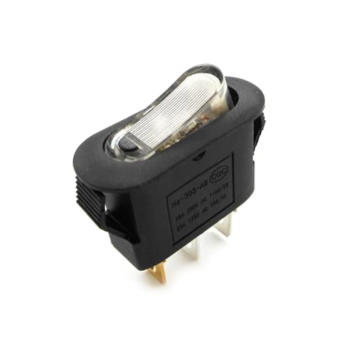 1PCS Silberkontakt KCD3 mit Licht 3 Pins ON-OFF elektrischer Topfschalter Multifunktions-Reiskocher Multitopf-Wippschalter 16A(Black White) von KFVMVTDW