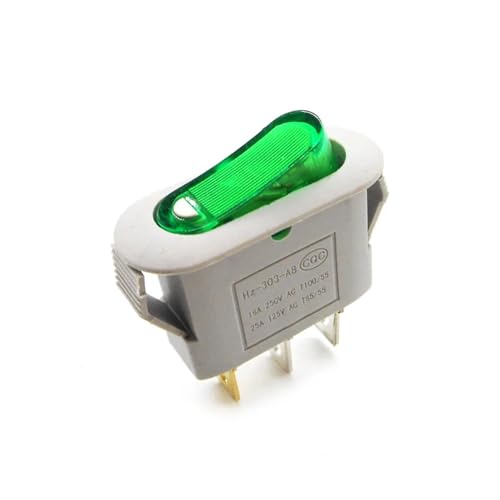 1PCS Silberkontakt KCD3 mit Licht 3 Pins ON-OFF elektrischer Topfschalter Multifunktions-Reiskocher Multitopf-Wippschalter 16A(Grey Green) von KFVMVTDW