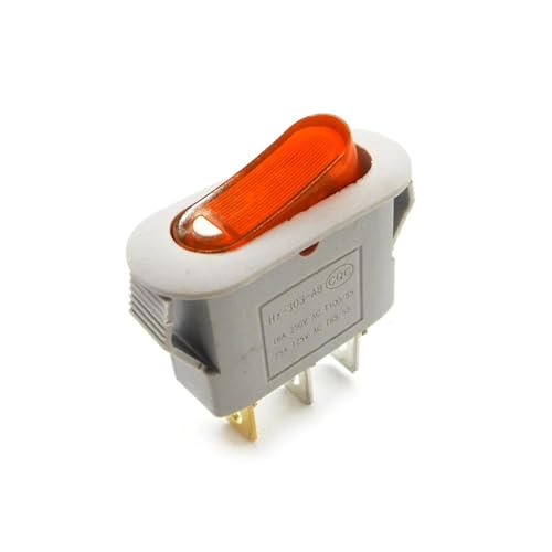 1PCS Silberkontakt KCD3 mit Licht 3 Pins ON-OFF elektrischer Topfschalter Multifunktions-Reiskocher Multitopf-Wippschalter 16A(Grey Orange) von KFVMVTDW