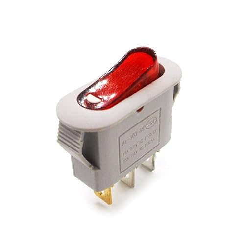 1PCS Silberkontakt KCD3 mit Licht 3 Pins ON-OFF elektrischer Topfschalter Multifunktions-Reiskocher Multitopf-Wippschalter 16A(Grey Red) von KFVMVTDW