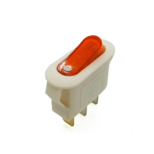 1PCS Silberkontakt KCD3 mit Licht 3 Pins ON-OFF elektrischer Topfschalter Multifunktions-Reiskocher Multitopf-Wippschalter 16A(White Orange) von KFVMVTDW