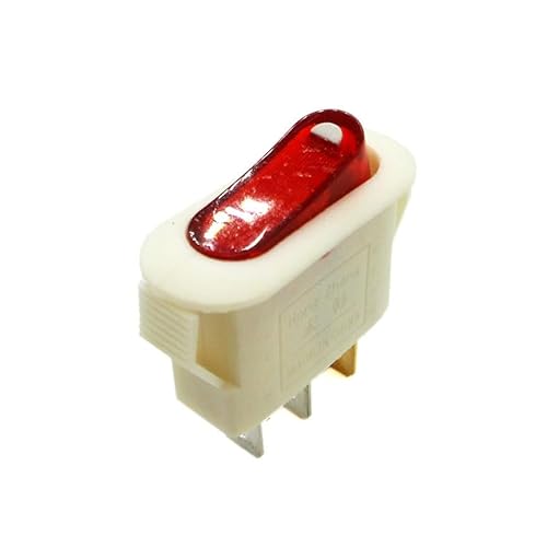 1PCS Silberkontakt KCD3 mit Licht 3 Pins ON-OFF elektrischer Topfschalter Multifunktions-Reiskocher Multitopf-Wippschalter 16A(White Red) von KFVMVTDW